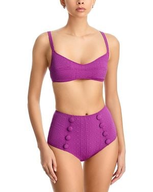 Lisa Marie Fernandez Balconette & High Waist Bikini Set - Purple