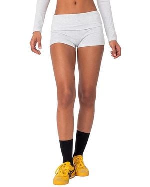 Edikted Meg Fold Over Shorts - White