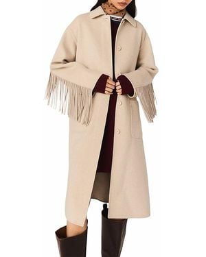 Maje Fringe Coat - Natural