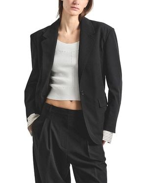 10 Crosby Derek Lam Blaire Tropical Stretch Blazer - Black