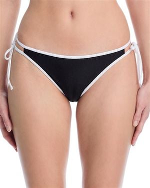Aqua Double Tie String Bikini Bottom - Black