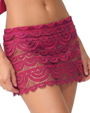 PQ Swim Maycee Lace Cover-Up Skirt - Red