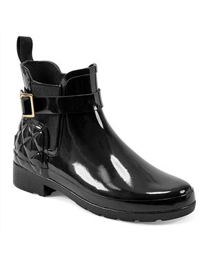 HUNTER Refined Quilted Rubber Chelsea Boots - Black