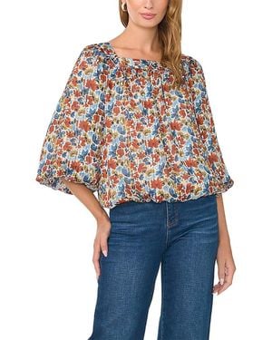 Vince Camuto Square Neck Bubble Blouse - Blue