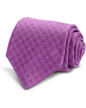 David Donahue Silk Classic Floral Tie - Purple