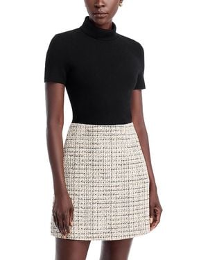 Theory Short Sleeve Roll Neck Mini Dress - Black