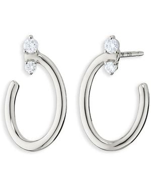 Monica Rich Kosann Sun Moon & Stars Sapphire Galaxy Wrap Oval Hoop Earrings - Metallic
