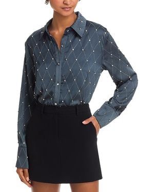 Aqua Embellished Blouse - Blue