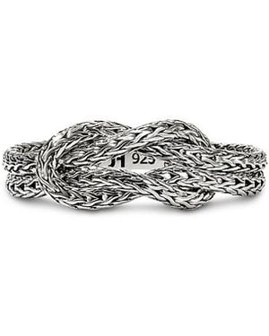 John Hardy Sterling Love Knot Woven Ring - White