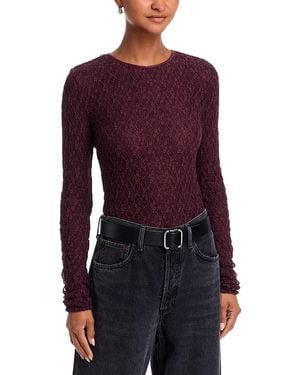 Rag & Bone Ellie Lace Long Sleeve Tee - Red