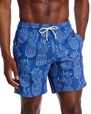 Trunks Surf & Swim Sano Pineapple Print 6.5 Swim Trunks - Blue