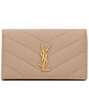 Saint Laurent Cassandre Slim Key Case - Natural
