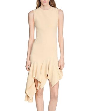 Sandro Biancona Asymmetric Knit Dress - Natural