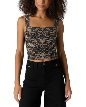 Free People Lace Up Square Neck Tank - Black