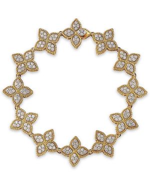 Roberto Coin 18K & Princess Flower Diamond Link Bracelet - Metallic
