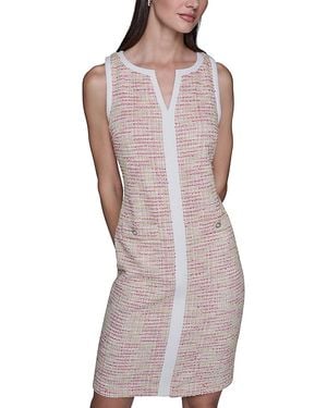 Karl Lagerfeld Tweed Knit Sheath Dress - Purple