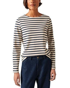 Saint James Meridame Ii Breton Cotton Long Sleeve Tee - Blue