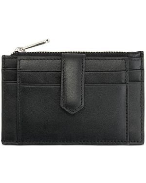 ROYCE New York Zippered Compact Card Case Wallet - Black