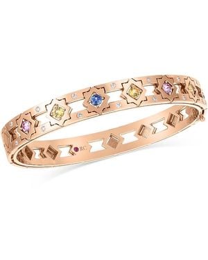 Roberto Coin 18K Rose Diamond (0.2 Tcw) & Multi-Sapphire (1.16 Tcw) Navarra Bangle - White