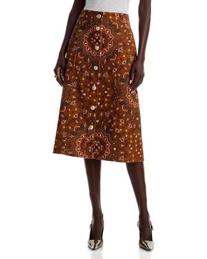 Cara Cara Juniper Cotton Midi Skirt - Brown