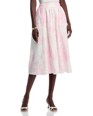Tahari Pull On Midi Skirt - Pink