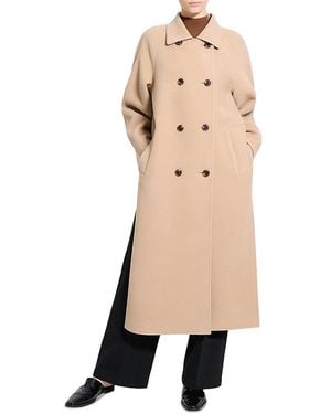 Theory Long Wool & Cashmere Coat - Natural