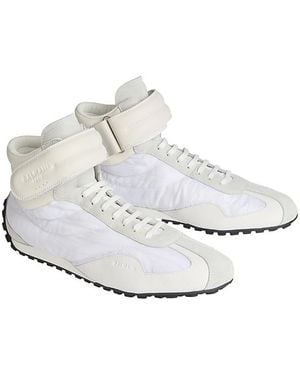 Balmain Racing Mid-Top Sneakers - White