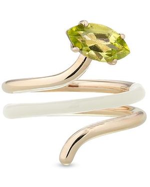 Bea Bongiasca 9K You'Re So Vine Peridot & Enamel Coil Ring - Metallic