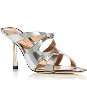 Stuart Weitzman Rubie 85 Slide Sandals - Metallic