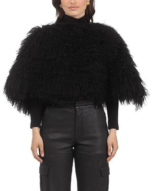 Gorski Select Mongolian Lamb Shawl - Black