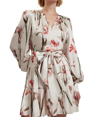 Ted Baker Cuiaba Floral Tie Waist Mini Dress - White