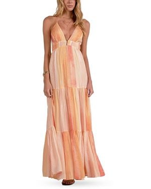 Elan V Neck Maxi Dress Swim Cover-Up - Pink