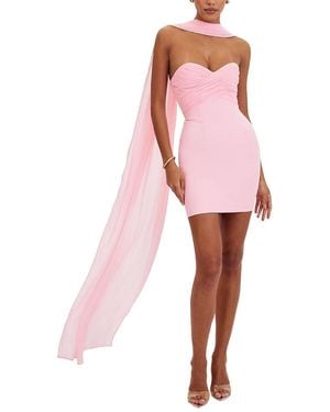 Miss Circle Olivia Strapless Crossover Mini Dress - Pink