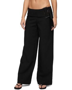 Edikted Cerise Buckle Low Rise Baggy Pants - Black