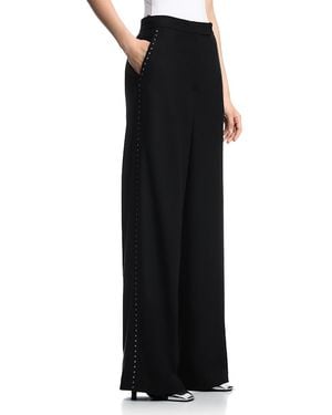 Emporio Armani Wide Leg Embellished Pants - Black