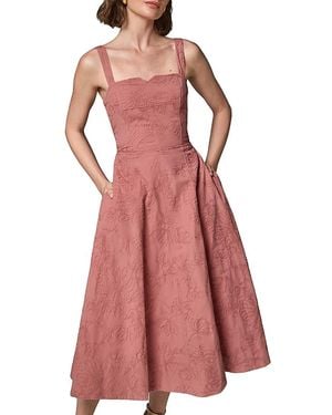 Donna Karan Embroidered Midi Dress - Pink