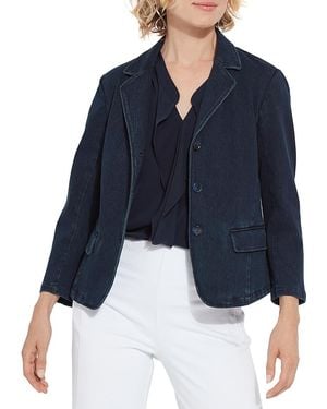 Lyssé Della Denim Cropped Blazer - Blue