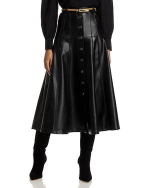 Cinq À Sept Faux Leather Veena Skirt - Black