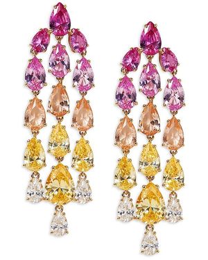 Nadri Palm Springs Pear Stone Chandelier Drop Earrings - Pink