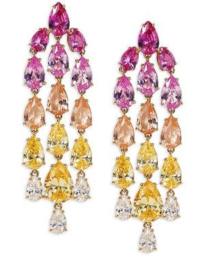 Nadri Palm Springs Pear Stone Chandelier Drop Earrings - Pink