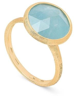 Marco Bicego 18K Jaipur Color Aquamarine Medium Bezel Ring - Blue