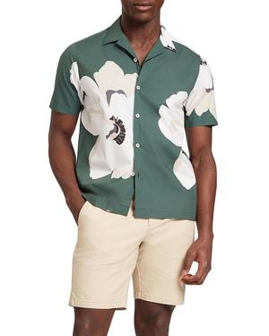 Ted Baker Hebbden Floral Graphic Regular Fit Shirt - Green