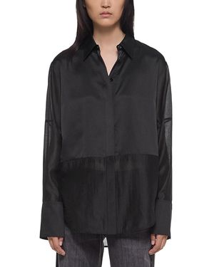 Helmut Lang Silk Semi Sheer Shirt - Black