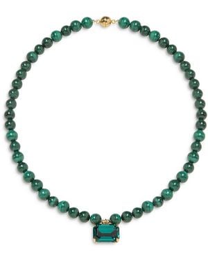 Jennifer Behr Sidonie Crystal Gemstone Beaded Pendant Necklace, 17.5 - Green