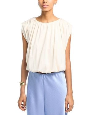 Line & Dot Vireo Draped Top - Blue