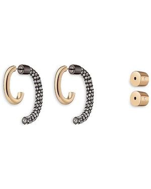 DEMARSON Luna Pave Front To Back Earrings - Metallic