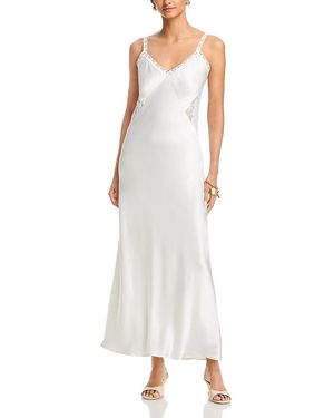 Generation Love Milena Lace Combo Liquid Satin Maxi Dress - White
