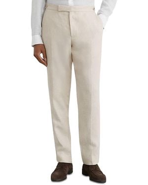 Reiss Atlantic Tailored Fit Linen Twill Suit Pants - Natural