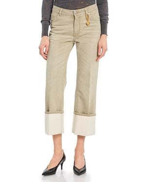 Stella McCartney Cropped Turn Up Jeans - Natural