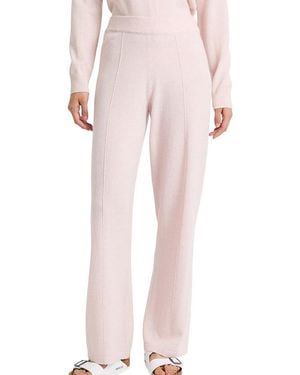 Chinti & Parker Wool Cashmere Wide Leg Track Pants - Pink